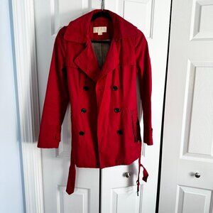 Michael Kors Red Trench Coat Size XS
